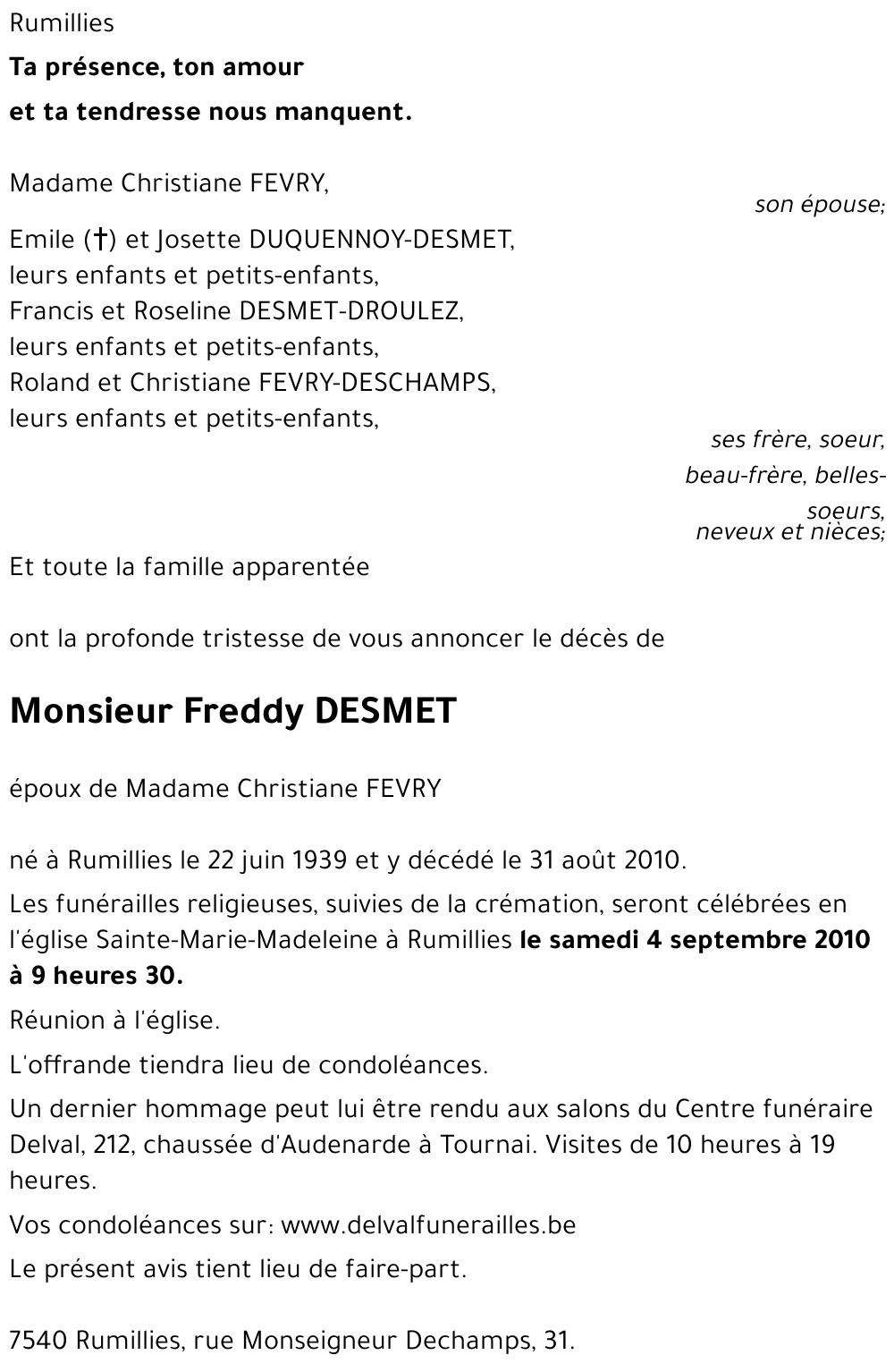 Freddy DESMET