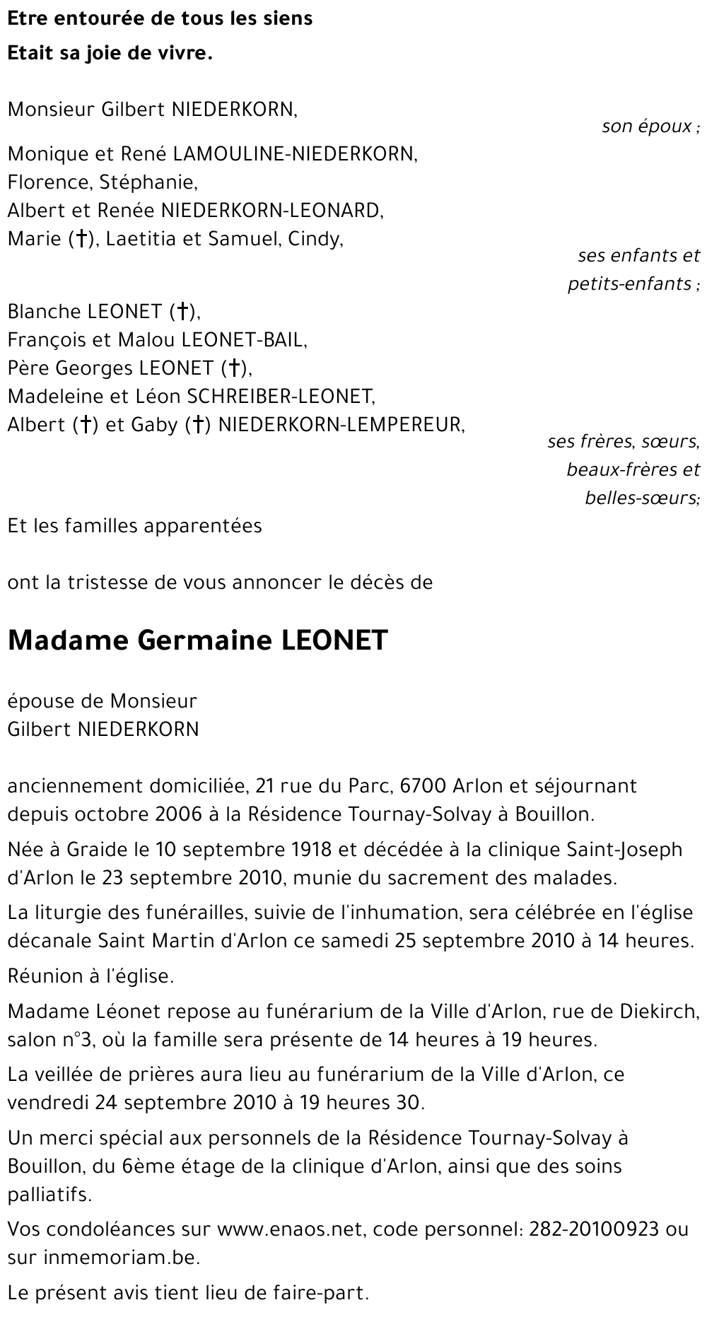 Germaine LEONET