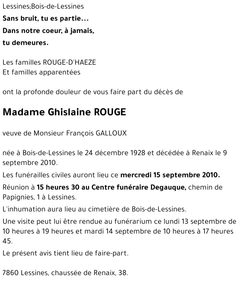 Ghislaine ROUGE