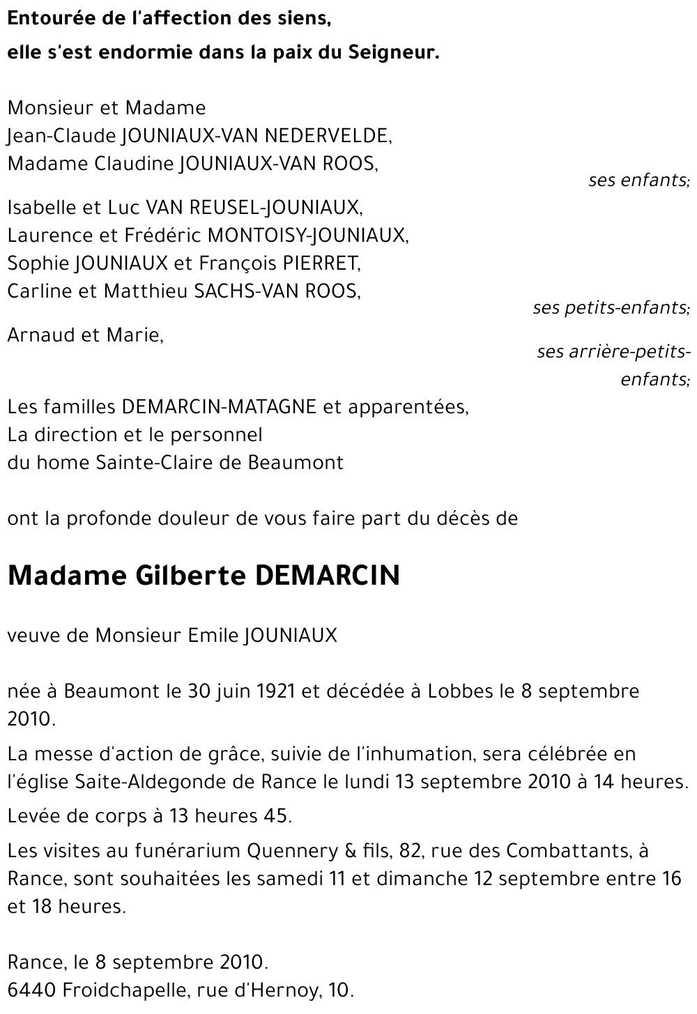 Gilberte DEMARCIN