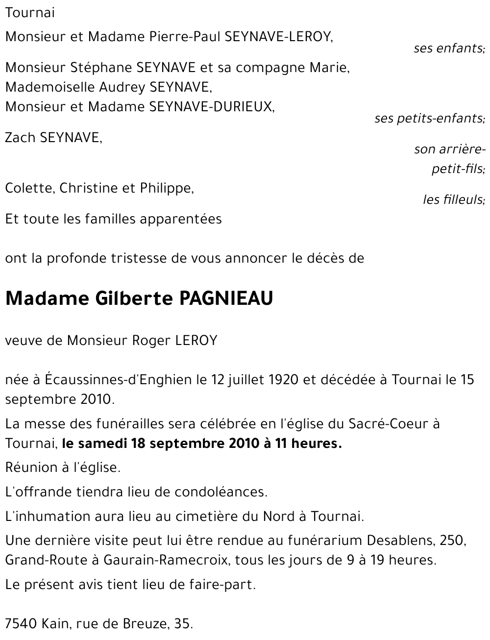 Gilberte PAGNIEAU