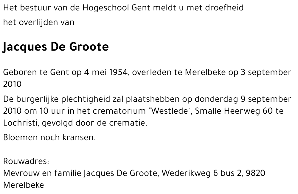 Jacques DE GROOTE