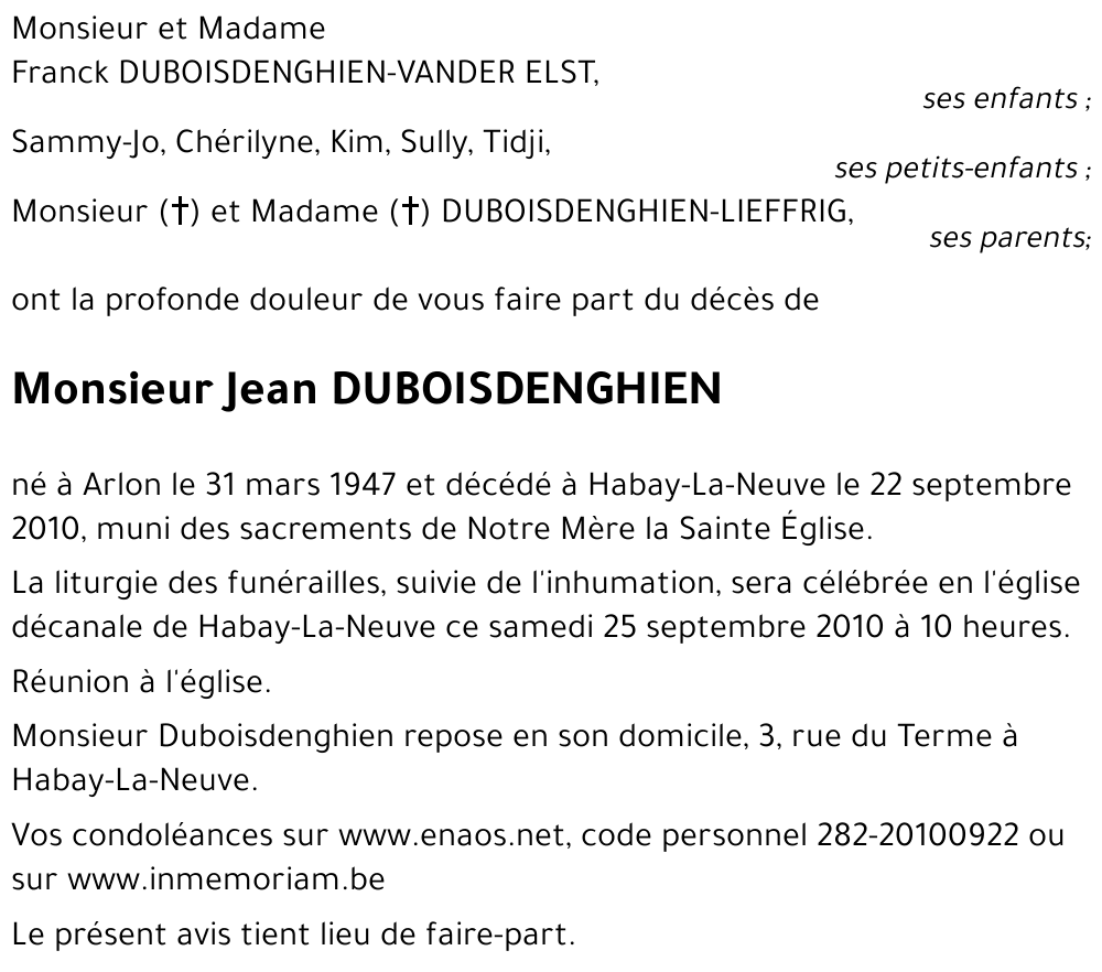 Jean DUBOISDENGHIEN