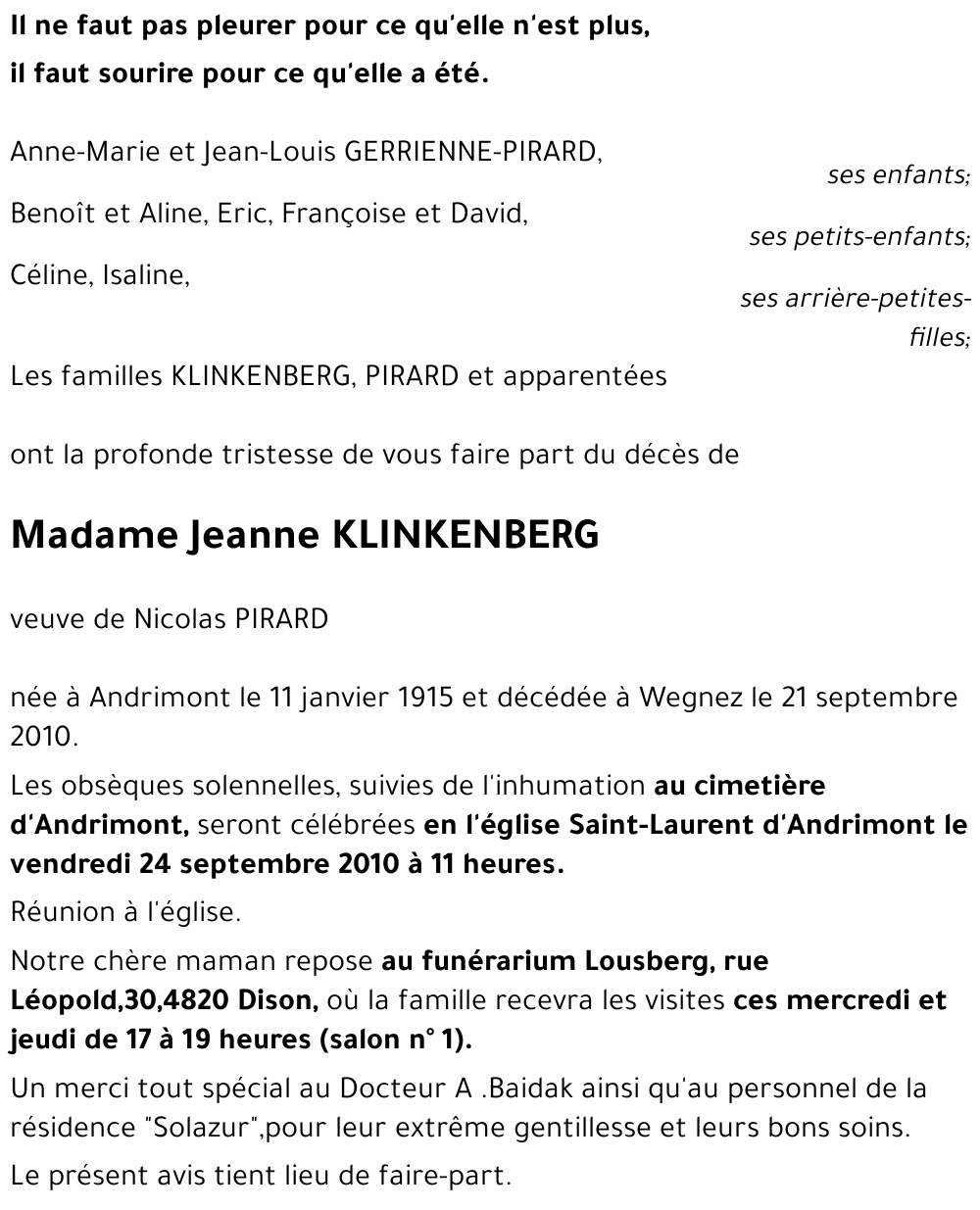 Jeanne KLINKENBERG