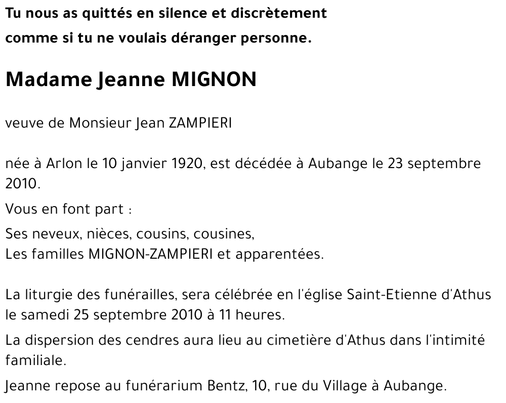 Jeanne MIGNON