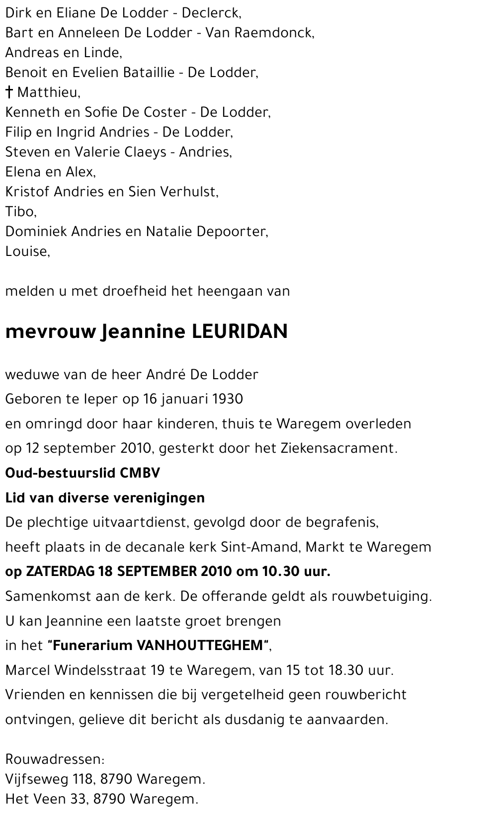 Jeannine LEURIDAN
