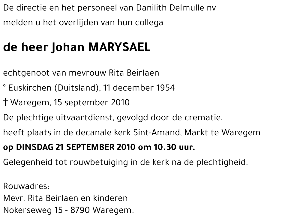 Johan MARYSAEL