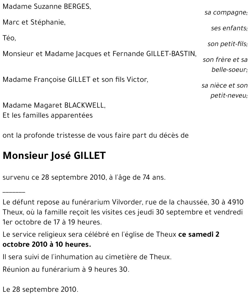 José GILLET