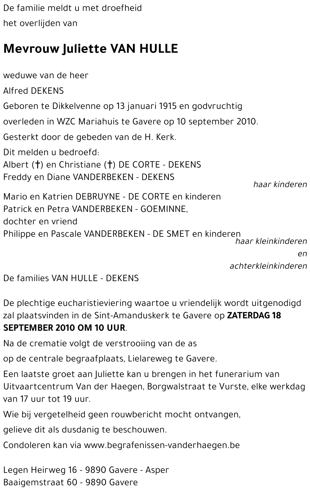 Juliette VAN HULLE