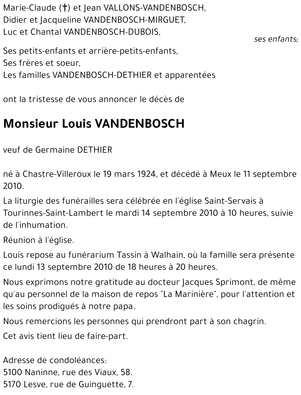 Louis VANDENBOSCH