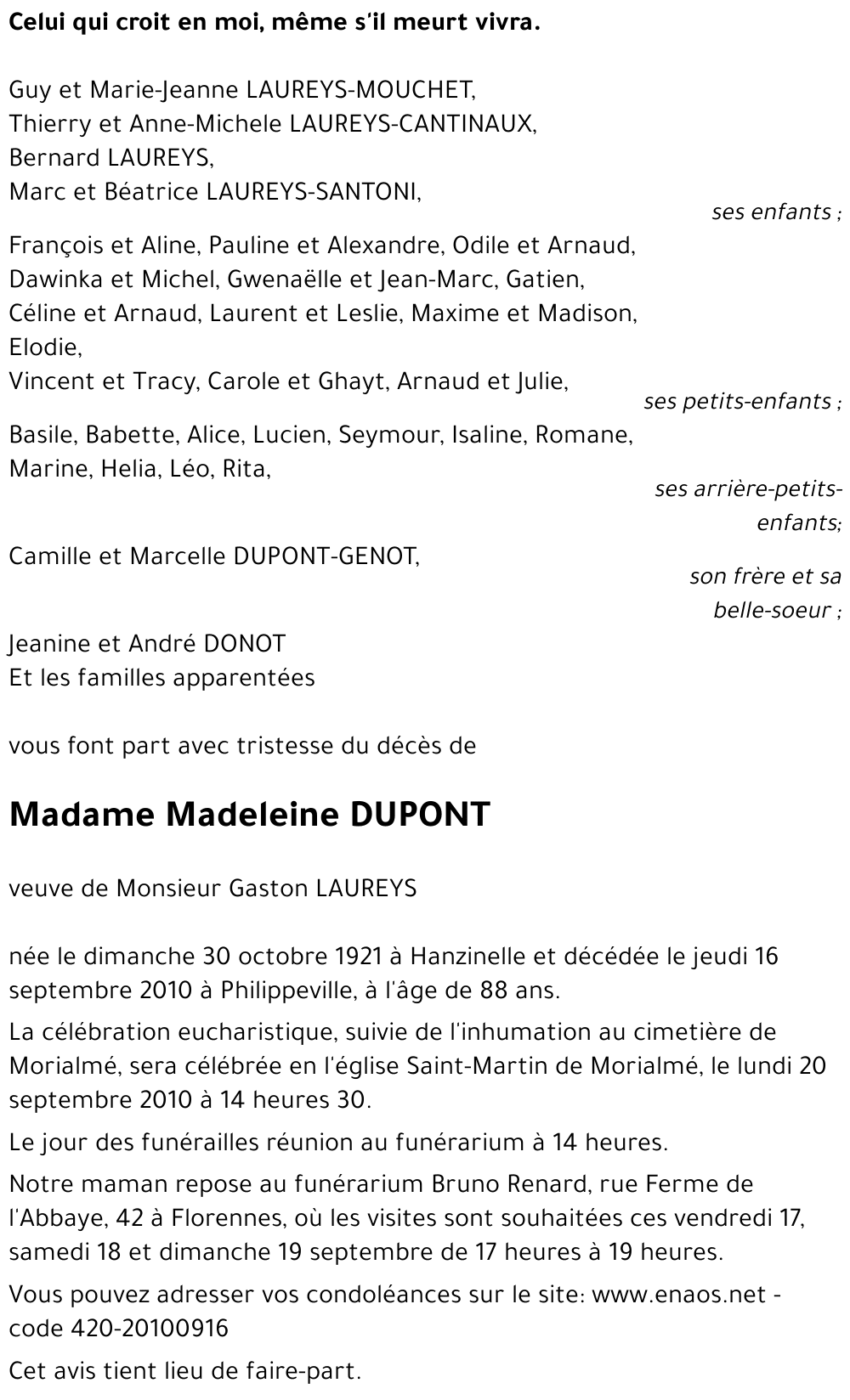 Madeleine DUPONT