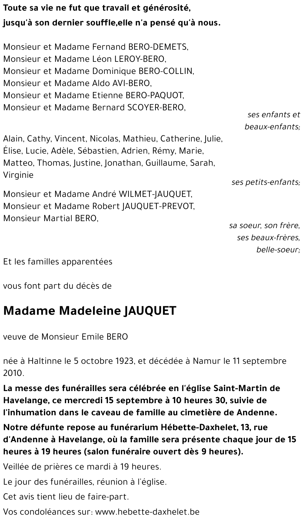 Madeleine JAUQUET