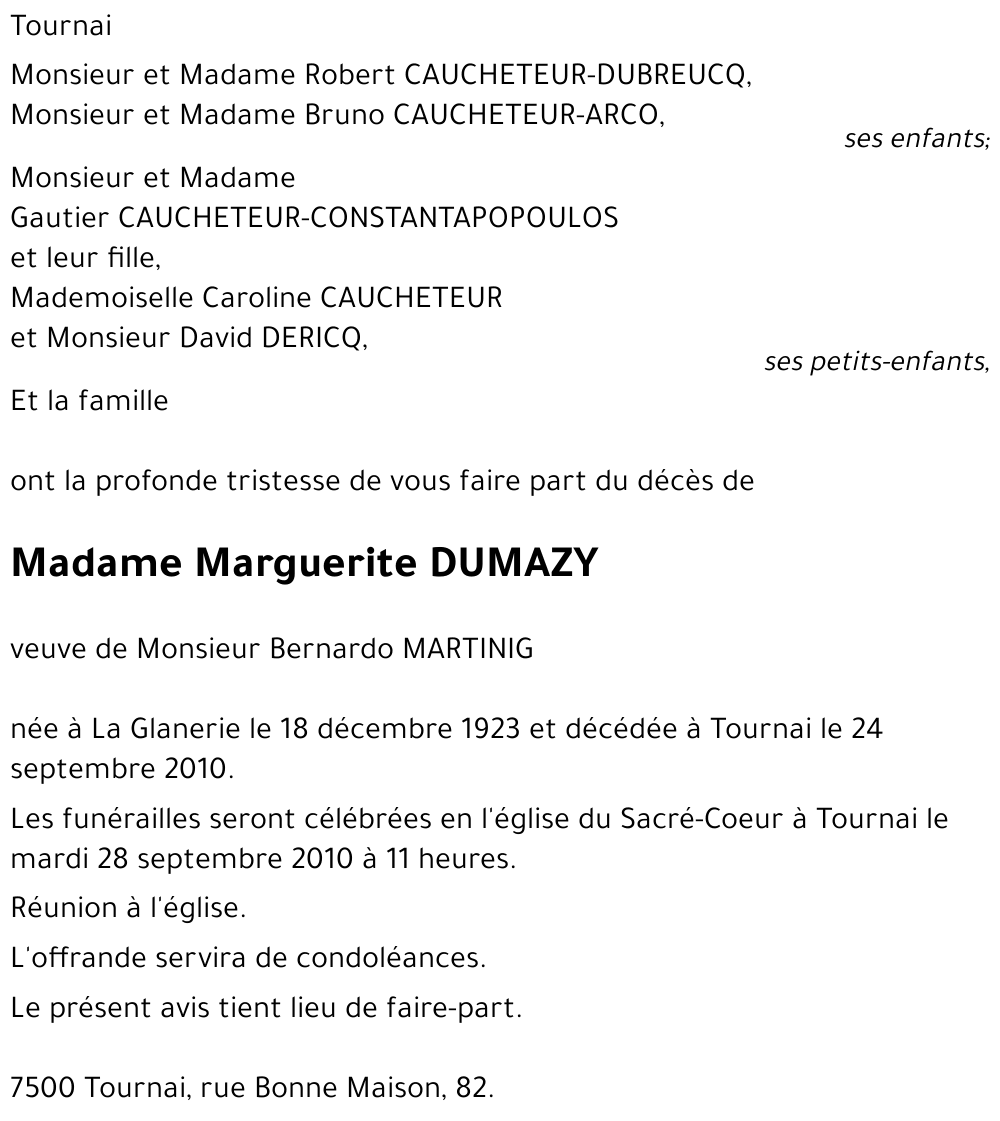 Marguerite DUMAZY