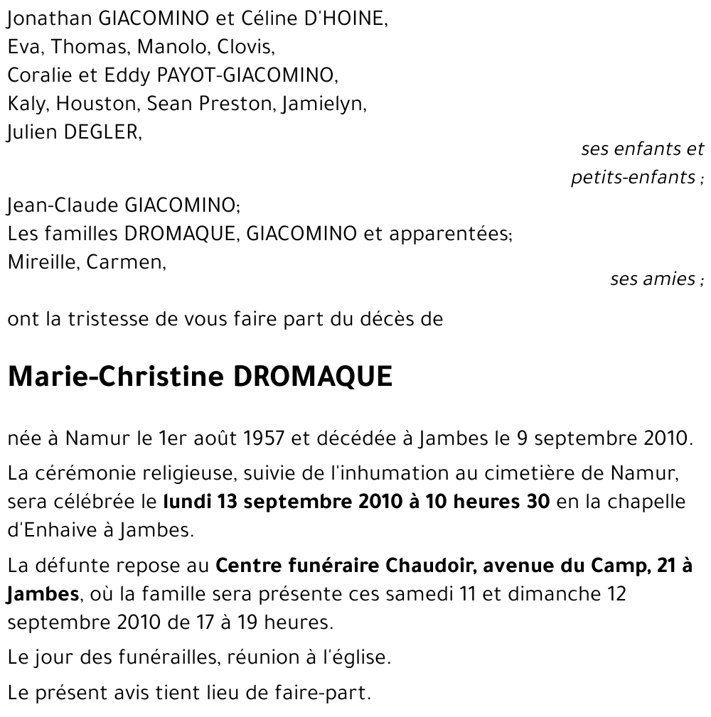 Marie-Christine DROMAQUE