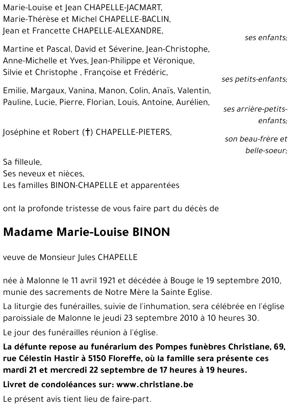 Marie-Louise BINON