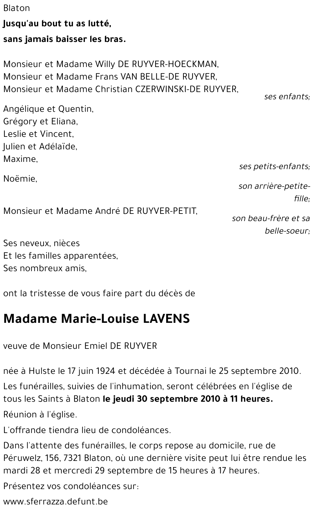 Marie-Louise LAVENS