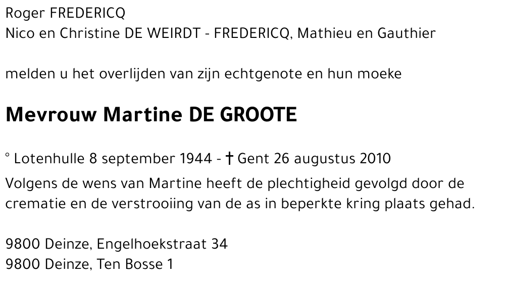 Martine DE GROOTE