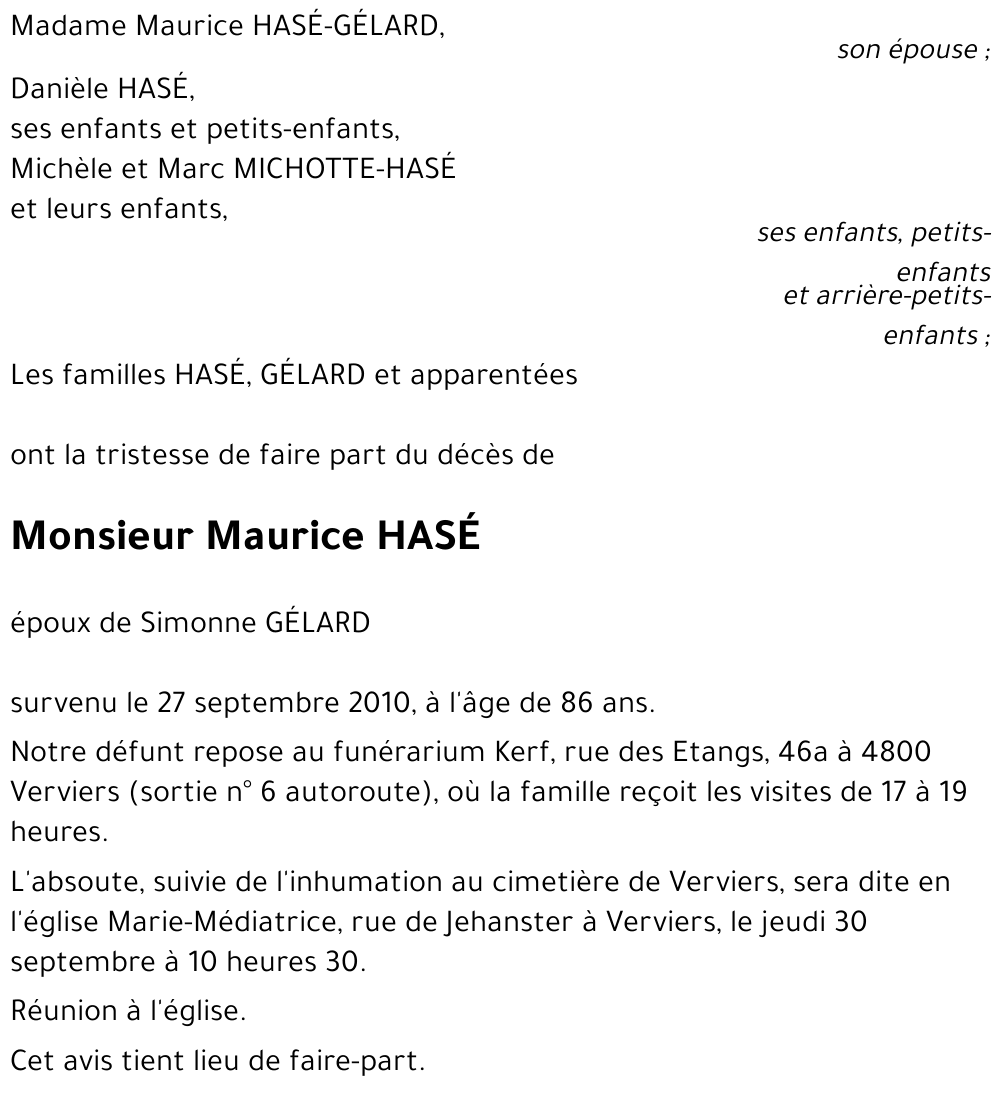 Maurice HASE