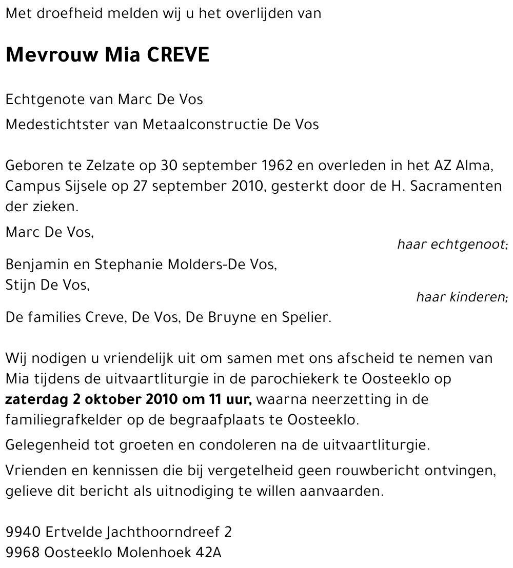 Mia CREVE