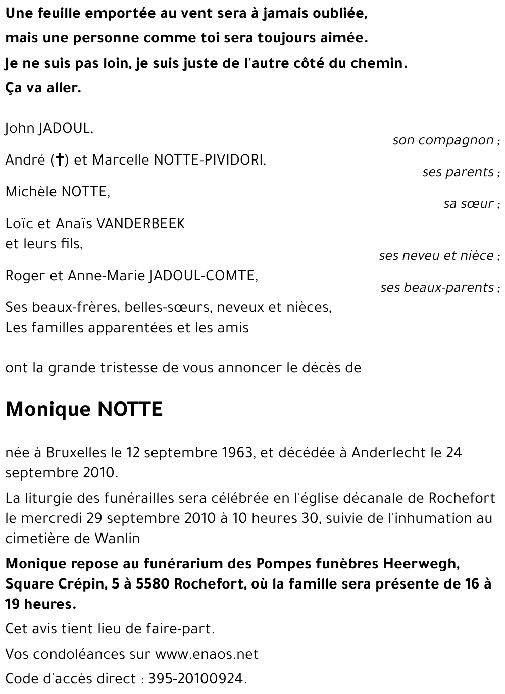 Monique NOTTE