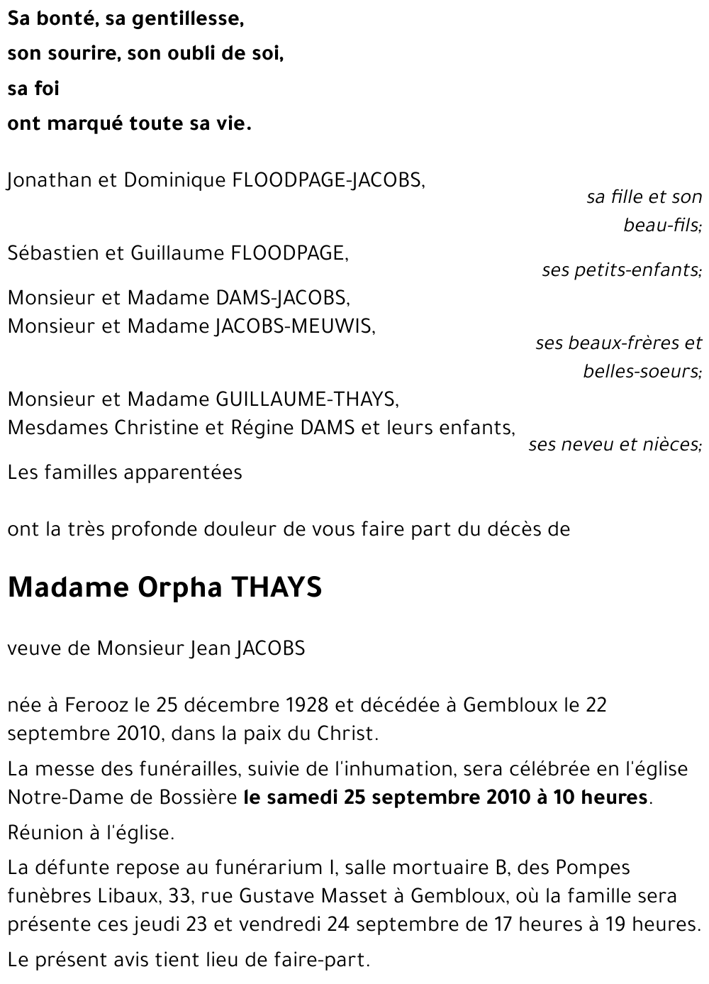 Orpha THAYS