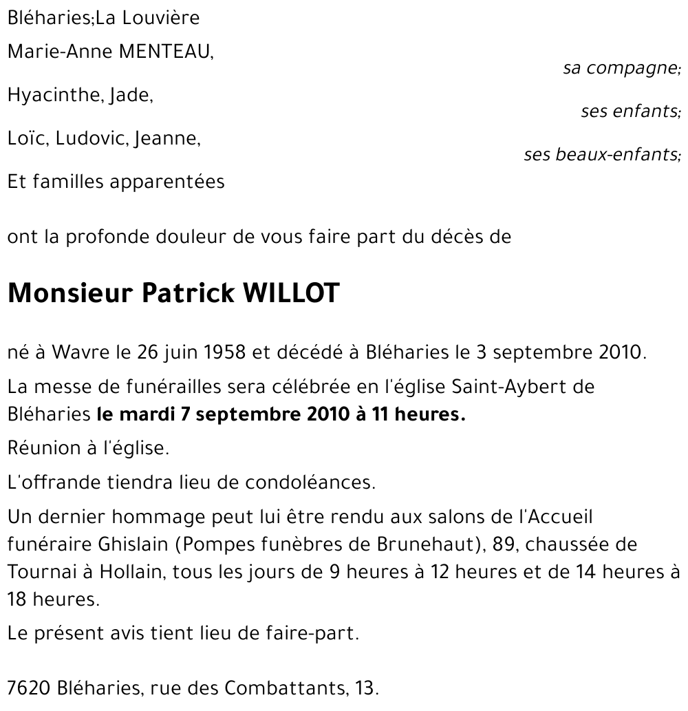 Patrick WILLOT