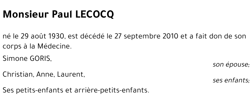 Paul LECOCQ