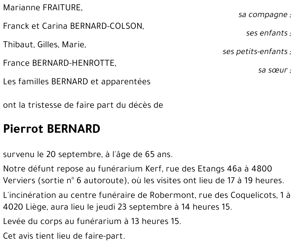 Pierre BERNARD