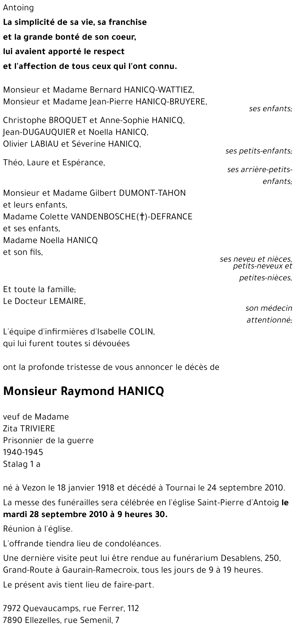 Raymond HANICQ