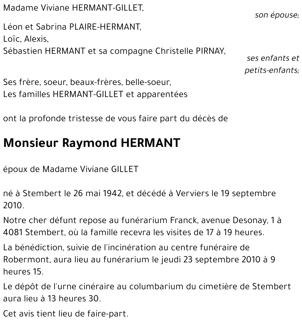 Raymond HERMANT