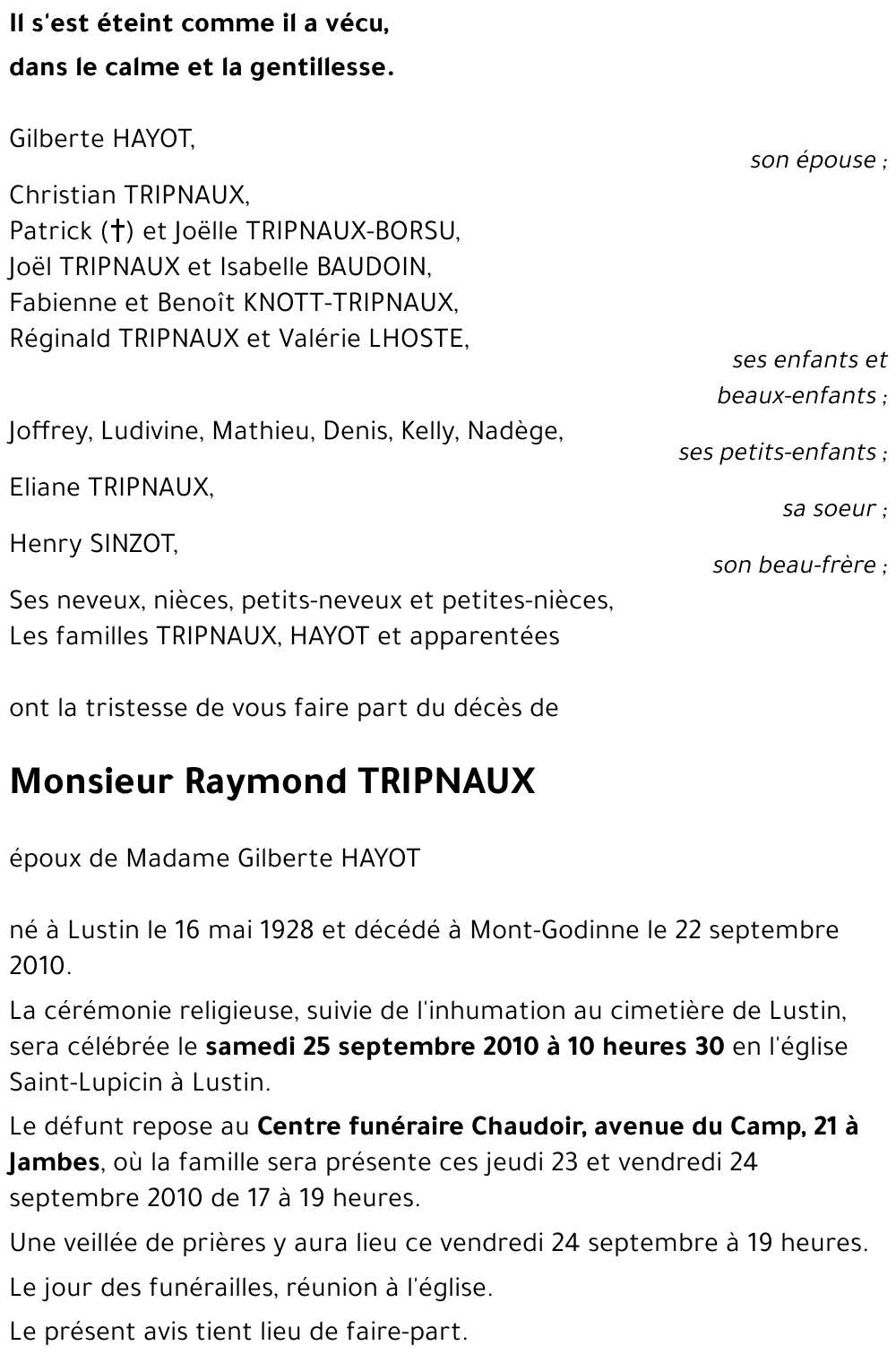 Raymond TRIPNAUX