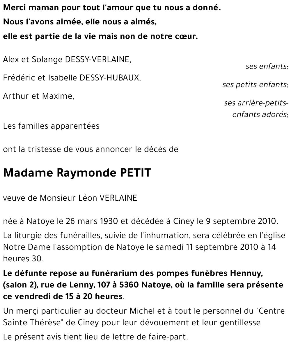 Raymonde PETIT