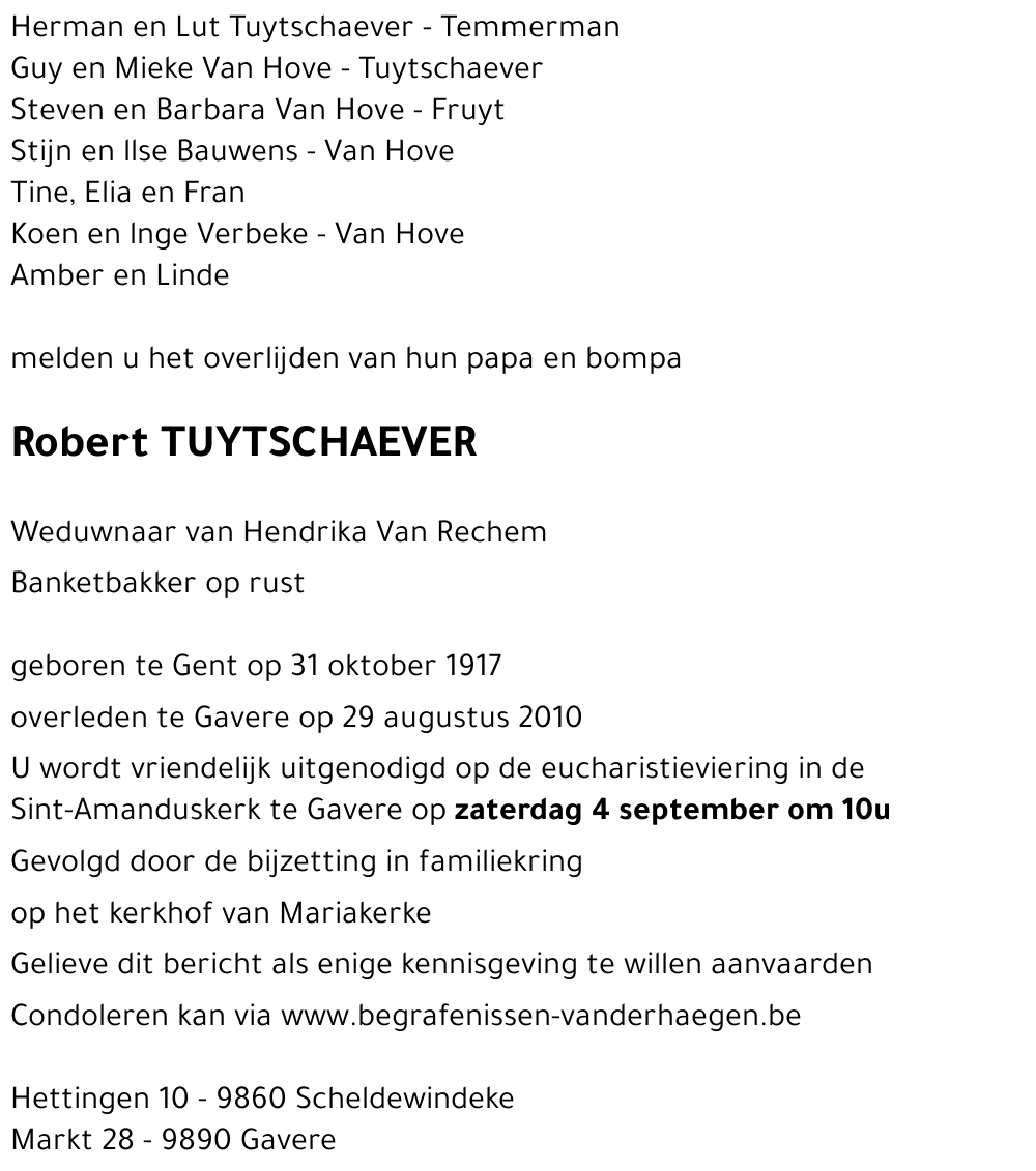 Robert TUYTSCHAEVER