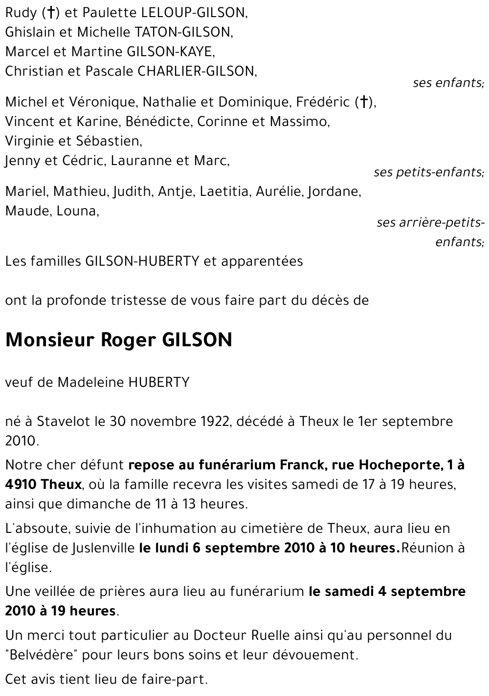 Roger GILSON