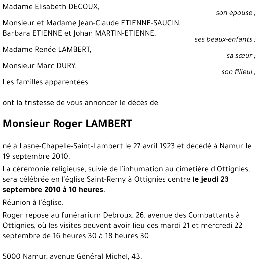 Roger LAMBERT