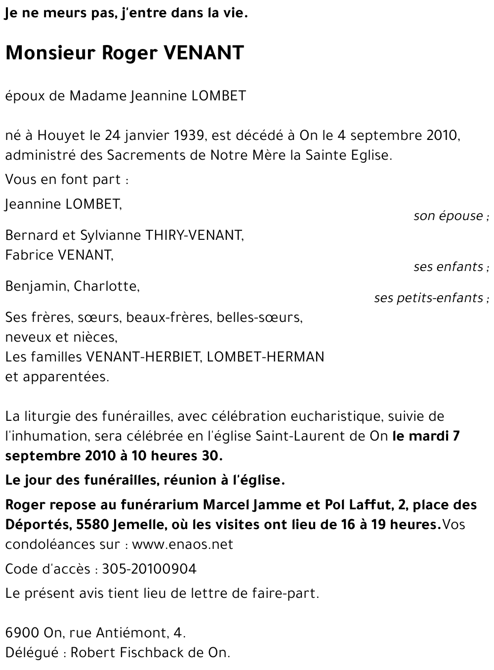 Roger VENANT