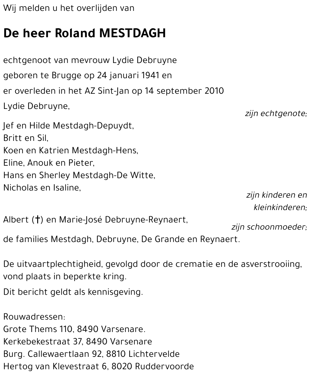 Roland MESTDAGH