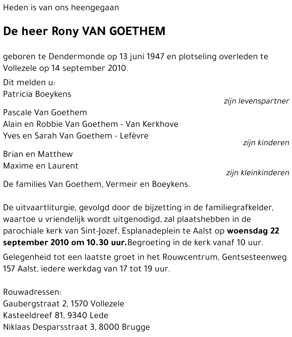 Rony VAN GOETHEM