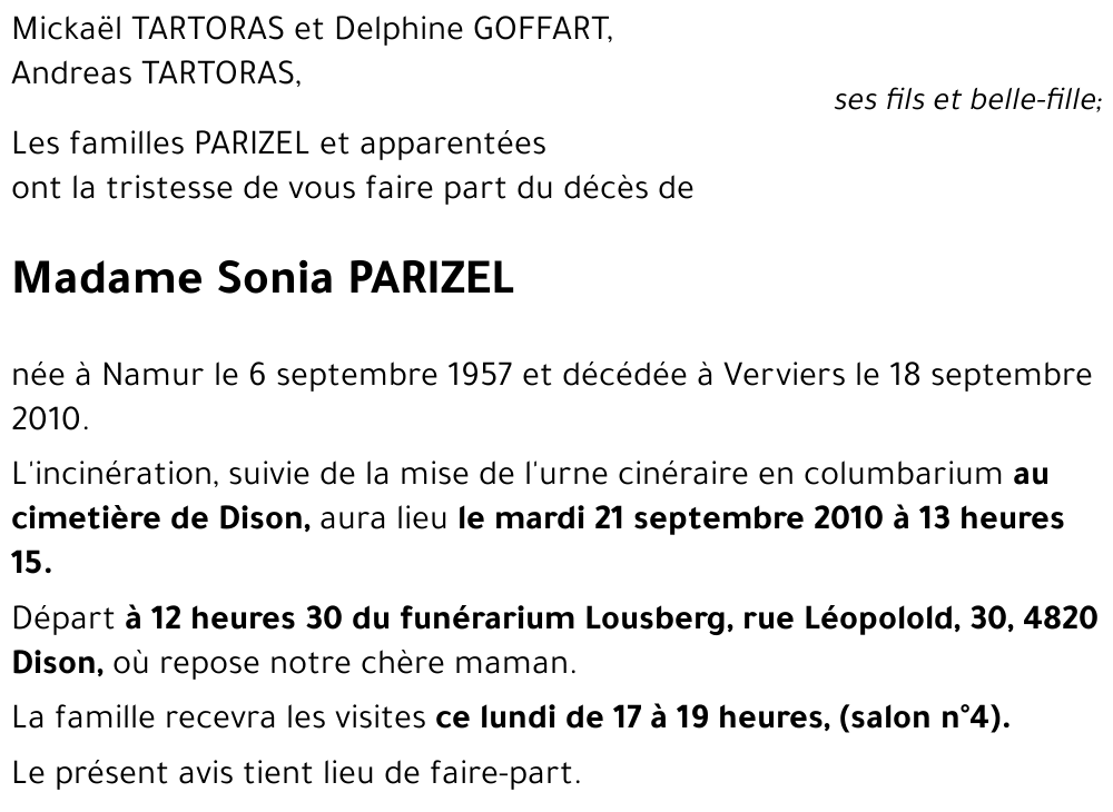 Sonia PARIZEL