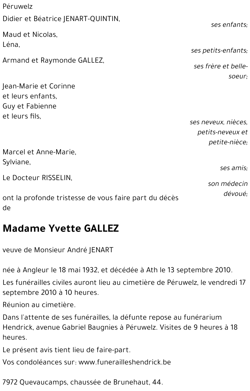 Yvette GALLEZ