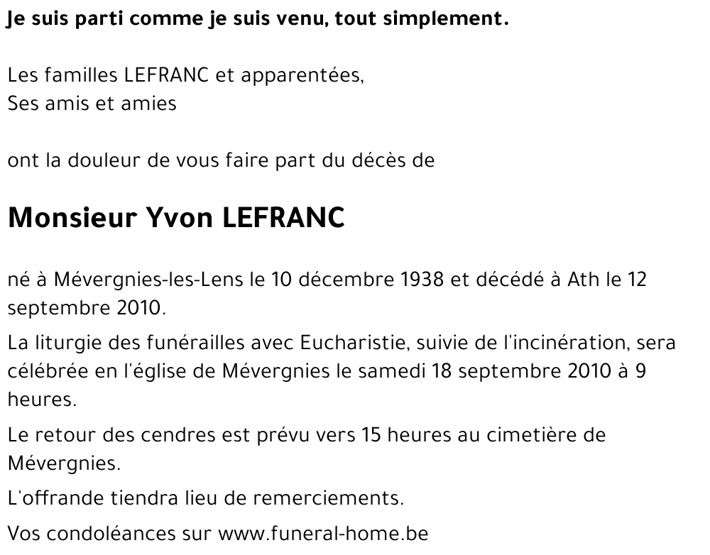 Yvon LEFRANC