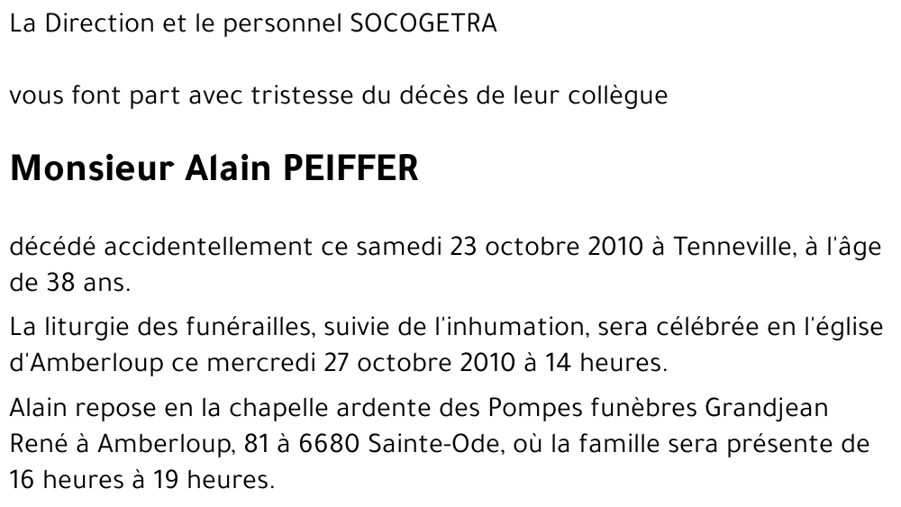 Alain PEIFFER