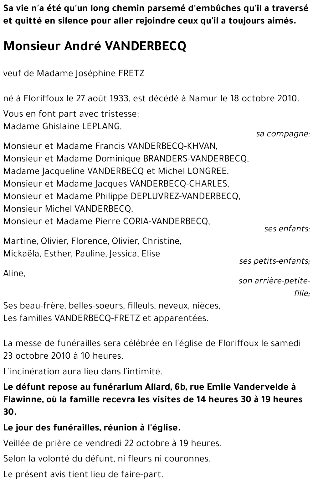 André VANDERBECQ