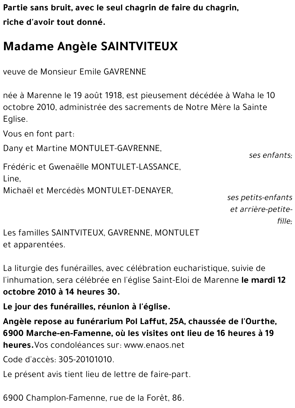 Angèle SAINTVITEUX