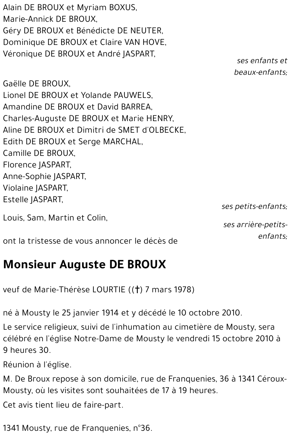 Auguste DE BROUX