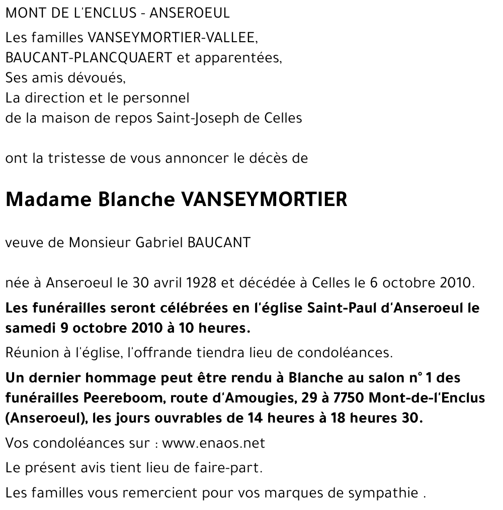 Blanche VANSEYMORTIER