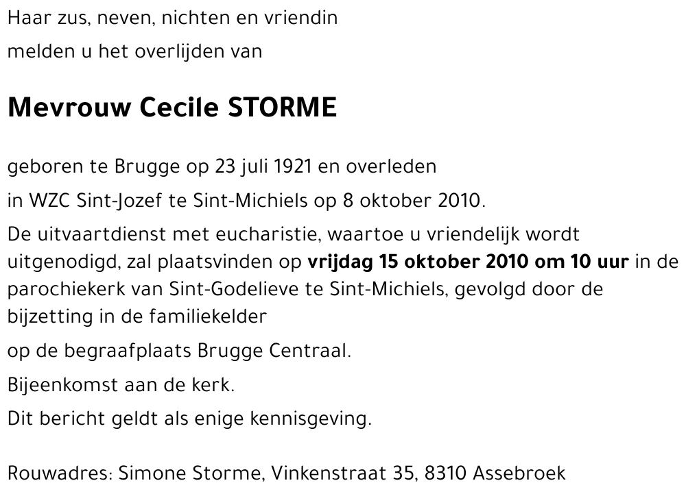Cecile STORME
