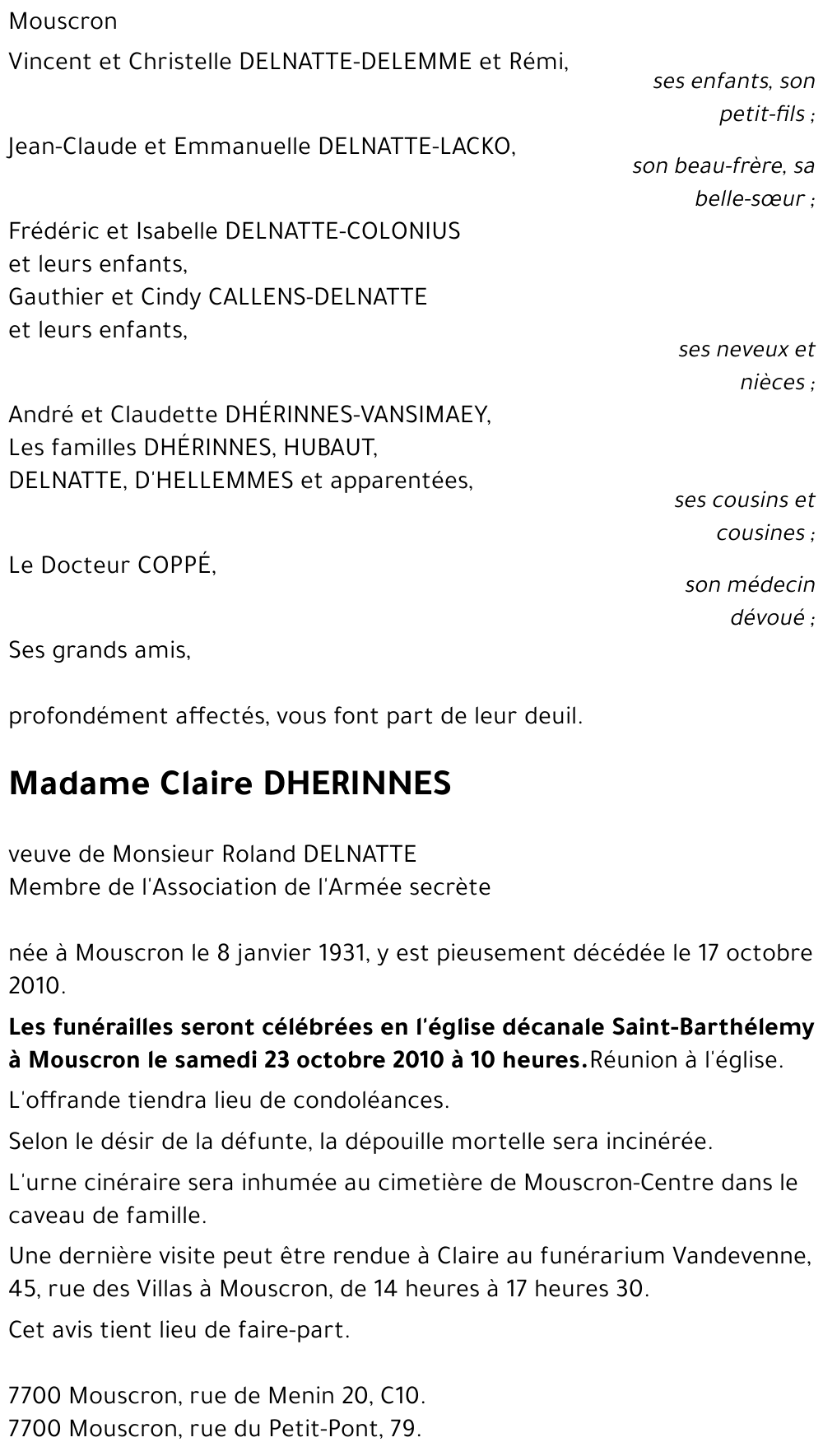 Claire DHERINNES