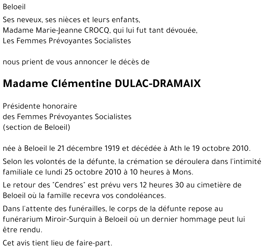 Clémentine DULAC - DRAMAIX