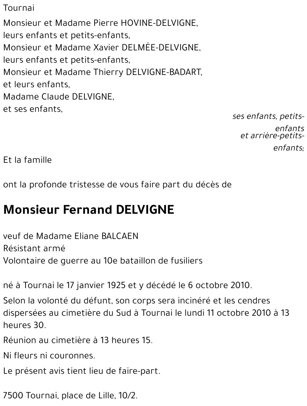 Fernand DELVIGNE